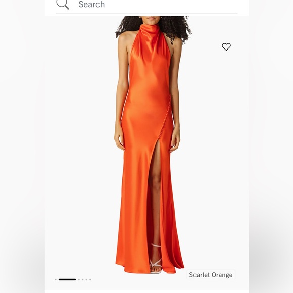 NWT: Orange Sau Lee Penelope Satin Halterneck Gown - Picture 1 of 5